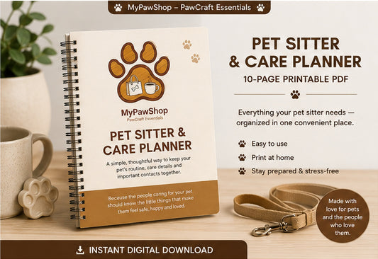 Pet Sitter & Care Planner – Printable Pet Care Organizer | Instant Digital Download