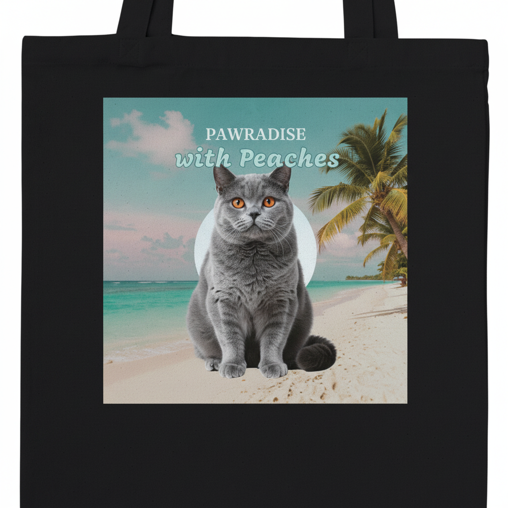 Close-up of printed design on Personalized Pet Premium Tote – Heavy Duty Love