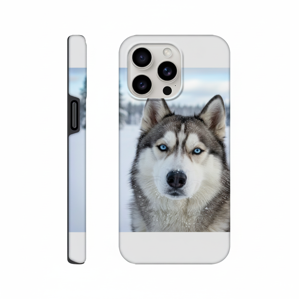 Close-up of personalized tough iPhone case showing dual-layer glossy finish