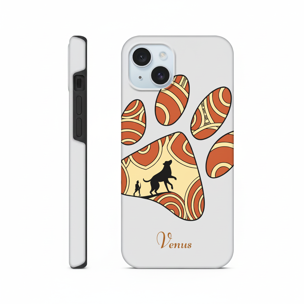 Close-up of personalized tough iPhone case showing dual-layer design